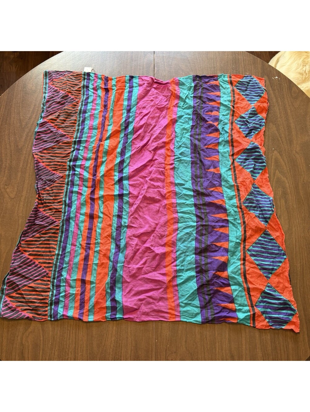 Vintage 80s/90s 100% Silk Designer Colorful Scarf